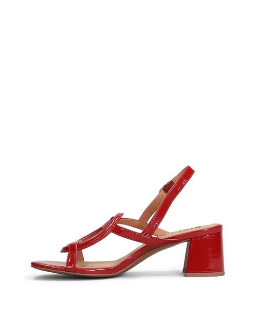 Bibi Lou Red Patent-Finish Cut-Out Sandals