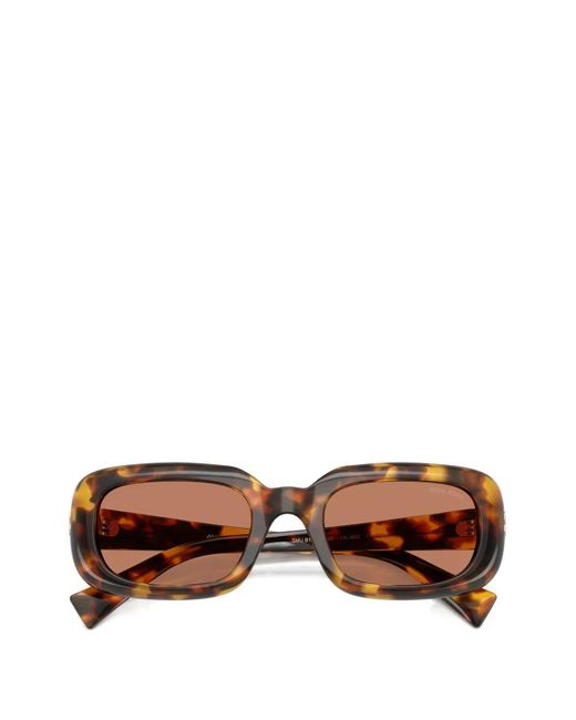 Miu Miu Pink Lunettes De Soleil À Monture Rectangulaire
