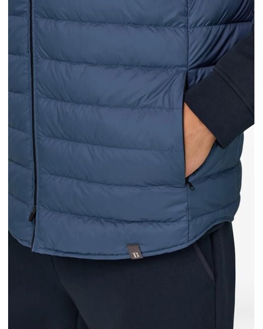 Boggi Blue Padded Logo Patch Gilet for men