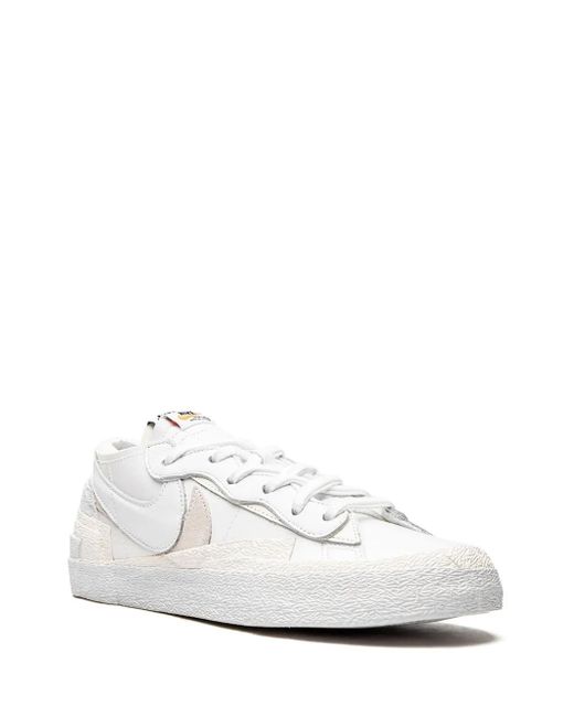 Nike White X Sacai Blazer Low Patent Leather" Sneakers