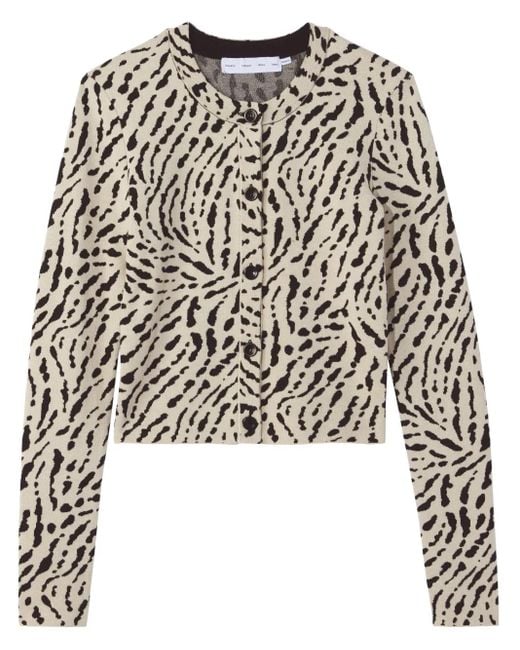 Proenza Schouler Black Cardigan Mit Animal-Print