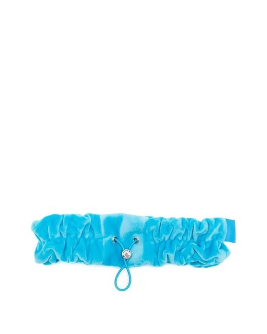 TEAM WANG design Blue Drawstring Textured Headband