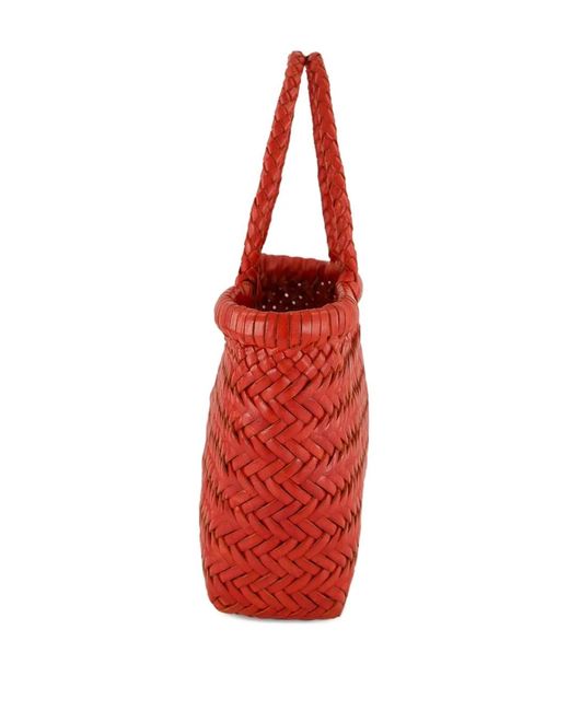 Borsa Tote Flat Gora Mini di Dragon Diffusion in Red