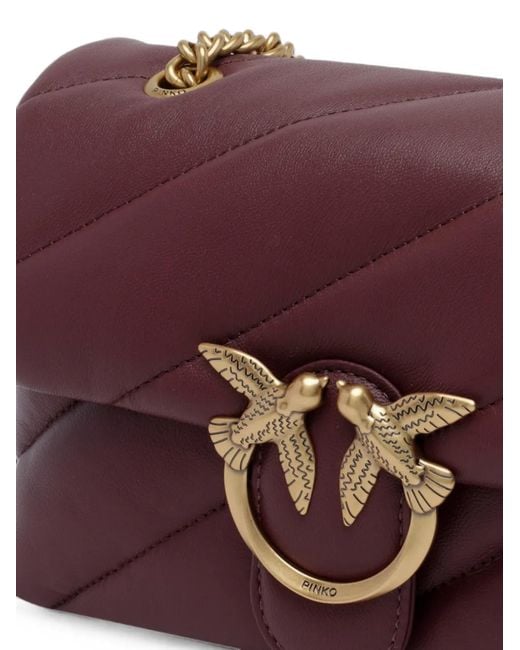 Pinko Purple Mini Love Birds Puffer Shoulder Bag