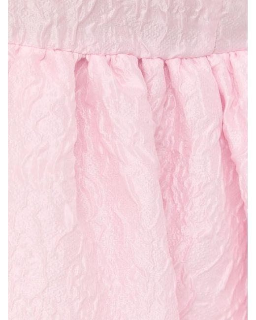 Custommade• Mini-Jurk Met Franje Details En Textuur in het Pink