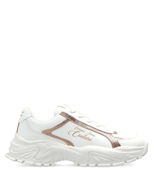 Versace Jeans Couture White Glitter Detail Sneakers