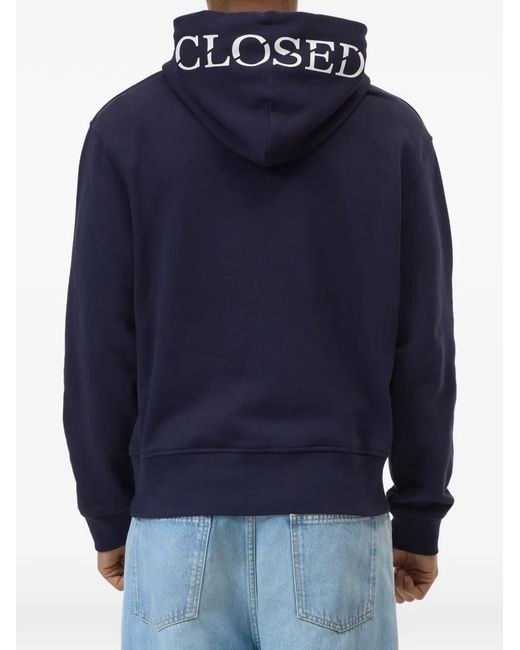 Closed Blue Logo-Print Hoodie for men