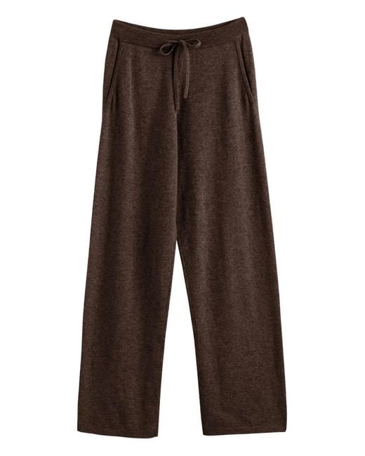 Chinti & Parker Brown Cashmere Wide-Leg Trousers