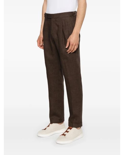 Briglia 1949 Brown Linen Trousers for men