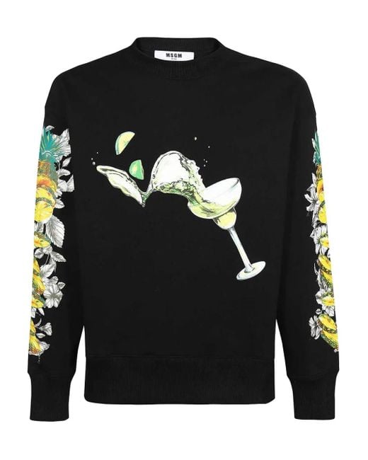 MSGM Sweatshirt mit grafischem Print in Black für Herren