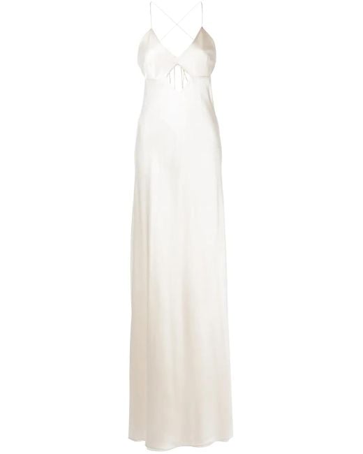 Michelle Mason White Cut-Out Detail Gown