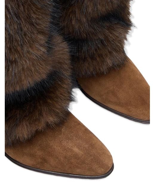Casadei Black Beat Sub Zero Faux-Fur Boots