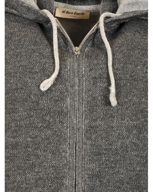 Al Duca D'aosta Gray Pull Sans Manches À Capuche for men
