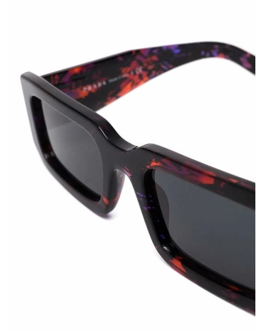 Prada Black Lunettes De Soleil À Monture Effet Écaille De Tortue for men