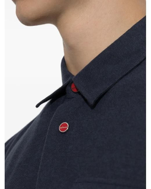 Kiton Blue Flap-Pocket Button-Down Shirt for men
