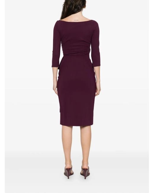 La Petite Robe Di Chiara Boni Purple Florien Ruffled Wrap Dress