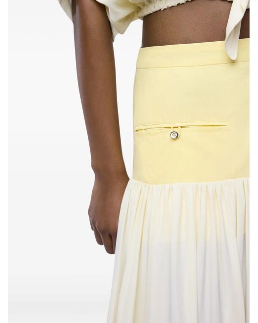 Rabanne White Crêpe De Chine Panelled Maxi Skirt