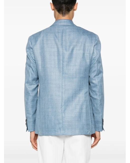 Blazer Entretejido Canali de hombre de color Blue