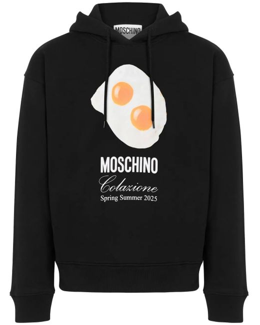 Moschino Black Printed Hoodie for men