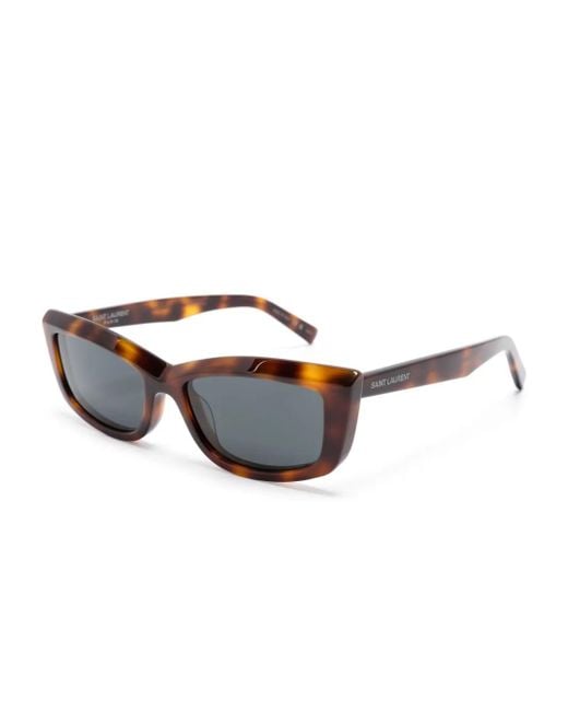 Saint Laurent Brown Sl 658 Rectangle-Frame Sunglasses