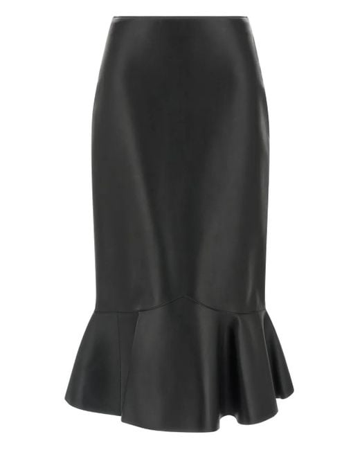 Fendi Midi-Rok Met Peplum Detail in het Black