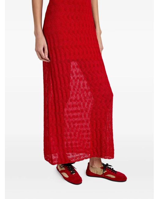 Proenza Schouler Red Robe Zein À Coupe Mi-Longue