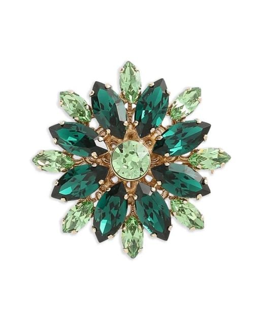 Dolce & Gabbana Broche Met Kristallen Bloem in het Green voor heren
