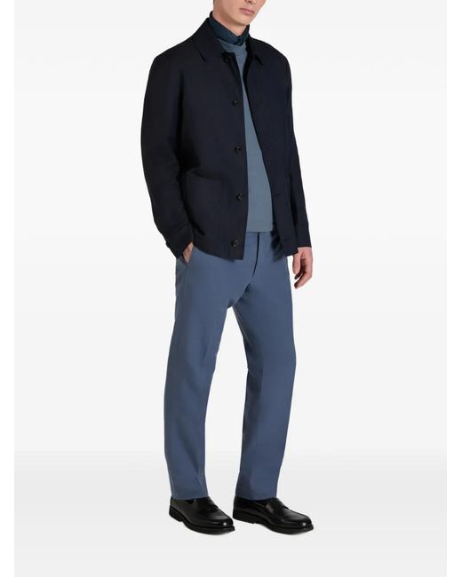 Incotex Blue Button-Up Jacket for men