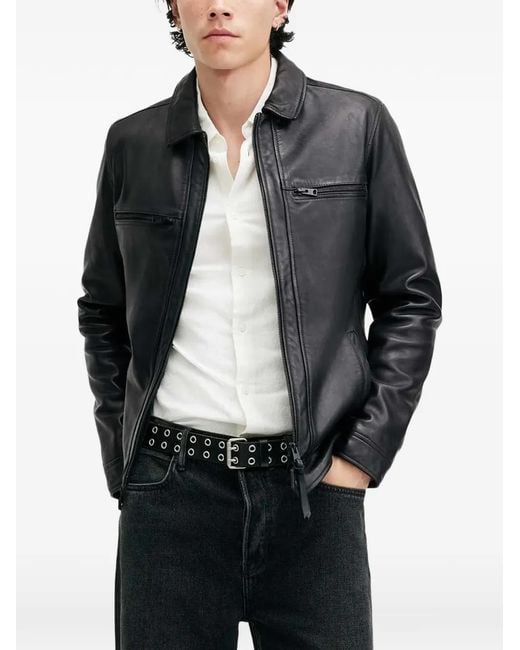 AllSaints Black Luck Leather Jacket for men