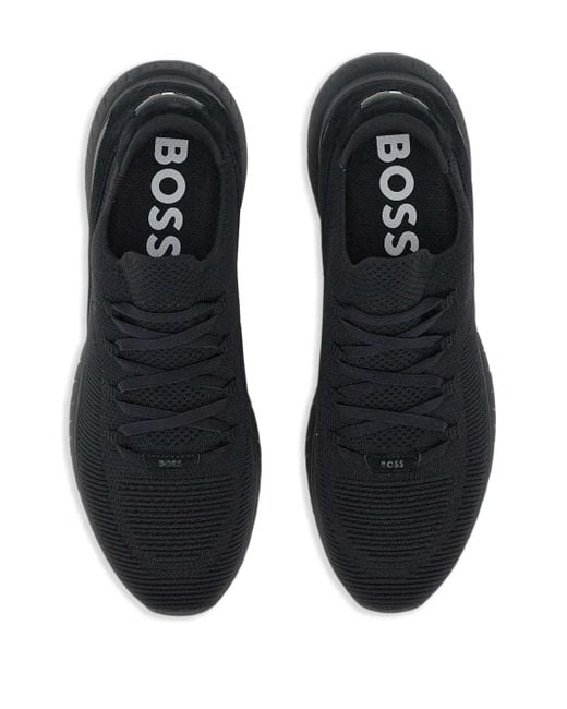 メンズ Boss レースアップ スニーカー Black