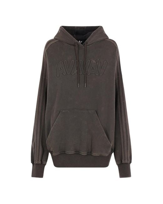 Adidas Gray X Avavav Logo-Patch Drawstring Hoodie