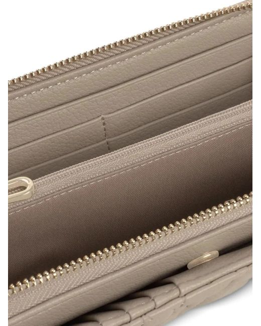 Tous Gray Bear-Embossed Zip-Around Wallet