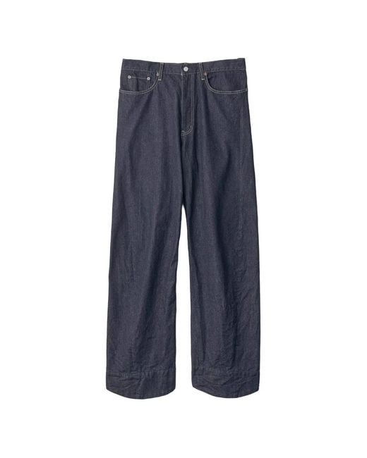 Ssstein Blue Twist-Cut Straight-Leg Jeans