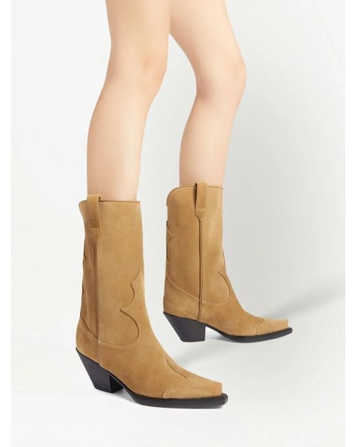 Giuseppe Zanotti Brown Thyra 55Mm Suede Cowboy Boots