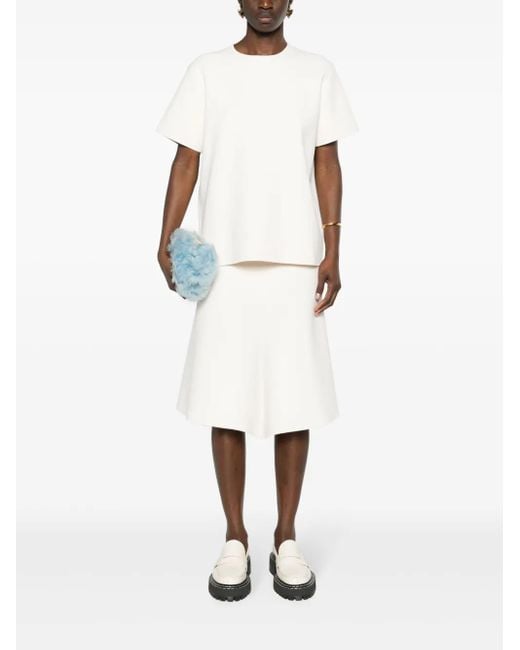 Jil Sander White Fine-ribbed Top