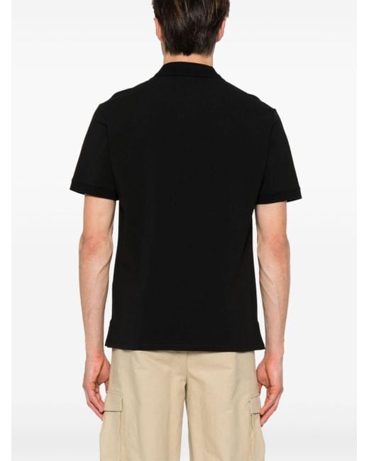 Just Cavalli Black Monogram-embroidery Polo Shirt for men