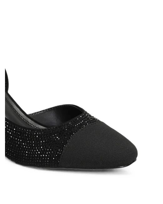 Twentyfourhaitch Black Esea Crystal-Embellished Floral-Detail Pumps