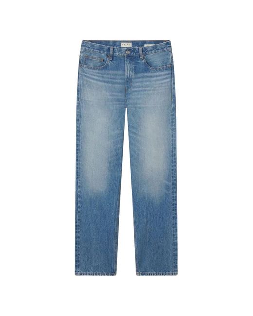FRAME Blue Faded Straight-Leg Jeans for men