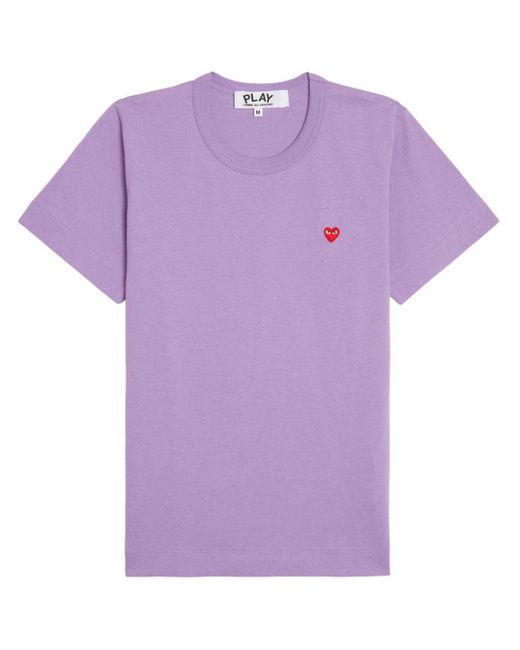 COMME DES GARÇONS PLAY Purple Heart-patch Cotton T-shirt