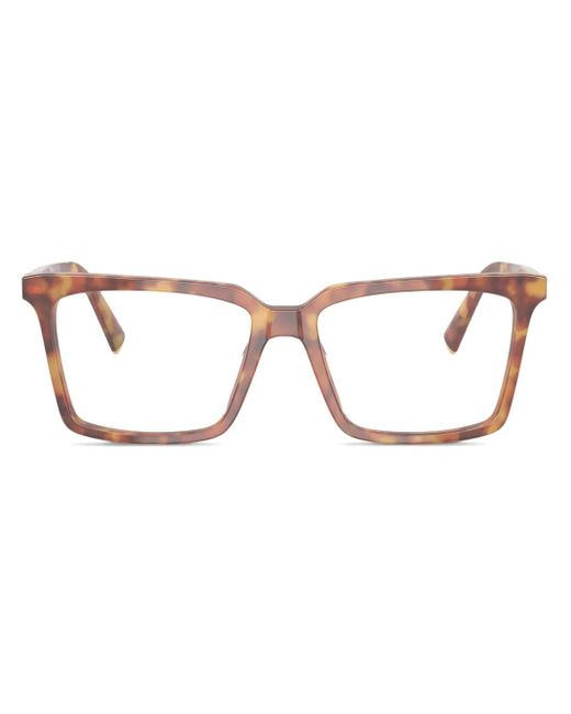 Miu Miu Women's Brown Rectangle Frame Glasses