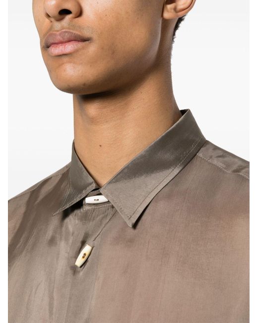 Magliano Brown Semi-seer Silk Shirt for men