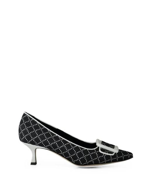 Manolo Blahnik Black Maysale Buckle-Detail Pumps