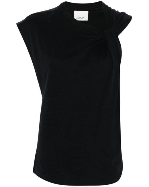 Isabel Marant Black Asymmetric Organic Cotton T-shirt
