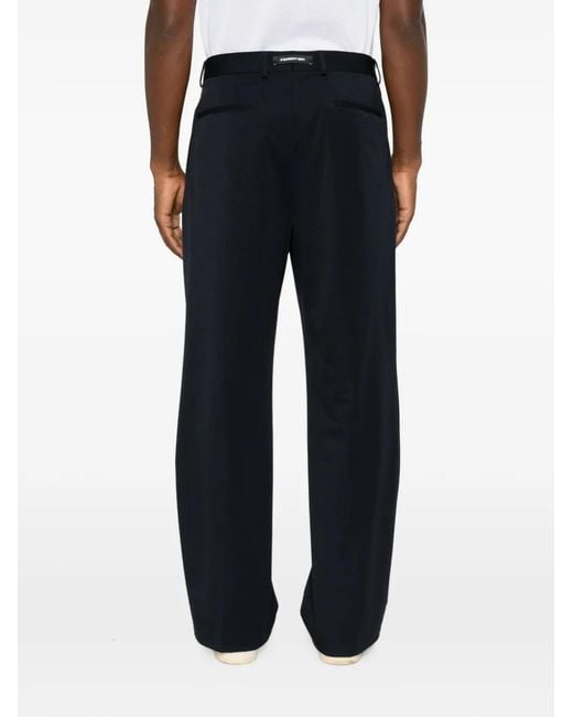 Karl Lagerfeld White Pleated Wide-Leg Trousers for men