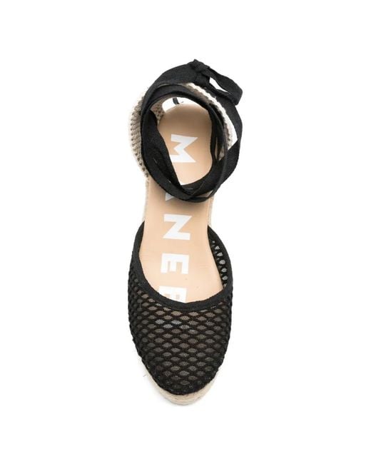Manebí Black Espadrilles En Résille À Bride Nouée