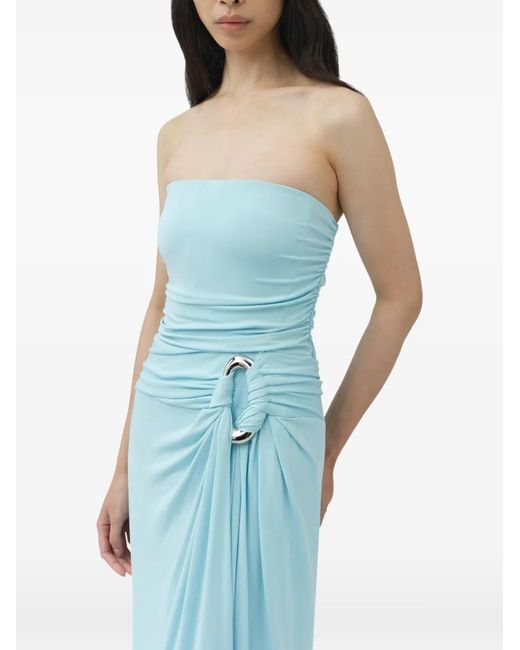 Jonathan Simkhai Blue Emma Strapless Bustier Bodycon Maxi Gown