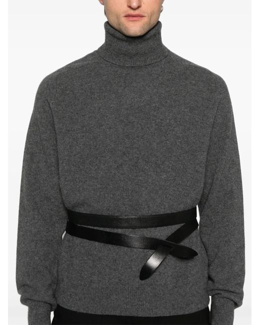 Maison Margiela Gray Roll-Neck Wool Jumper for men