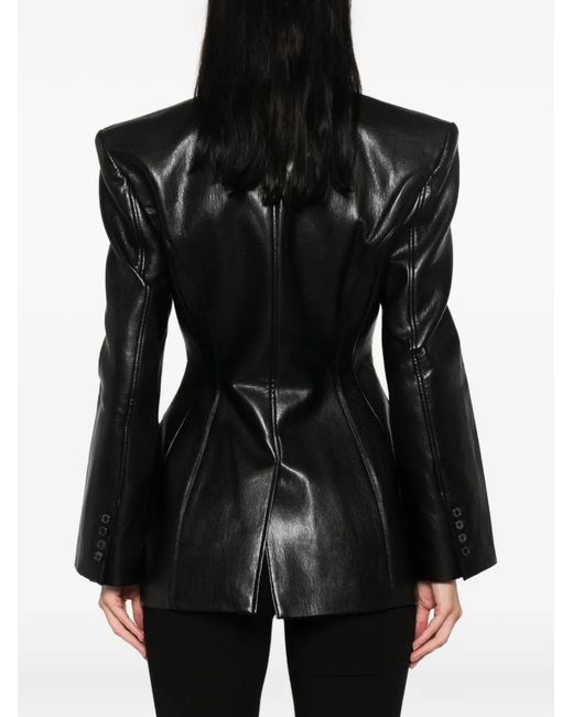 LA PISCINE Black Structured-Shoulder Blazer