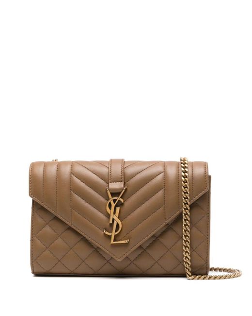 Petit sac porté épaule Envelope Saint Laurent en coloris Brown