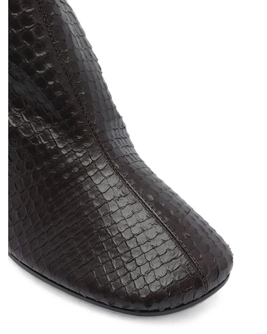 Paris Texas Black Alice Python-Effect Ankle Boots